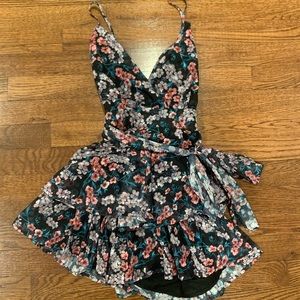 Vanilla sky ruffle flower romper